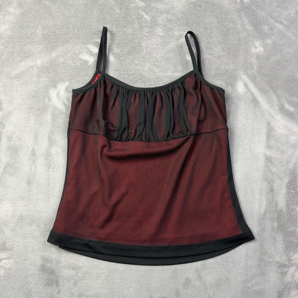 Vintage Beware Babydoll Tank Top Womens Medium Sheer Mesh Y2K Whimsigoth Capsule
